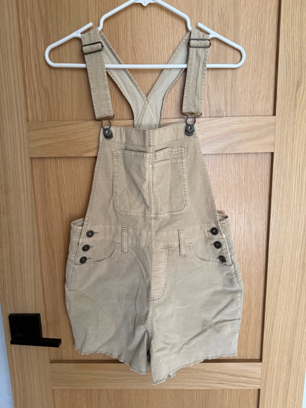 Carve Designs Tan Cotton Short Overalls